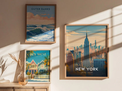 New York Travel Print, New York City Travel Poster, New York Wall Art Travel Poster, Travel Print, Traveler Home Decor, Airbnb Wall Decor