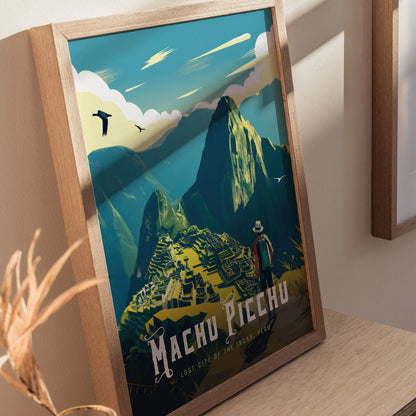 Inca Trail to Machu Picchu, Peru - Journey to the Lost City of the Incas Through Ancient Paths Poster | Peru Trendy Travel Poster for Airbnb