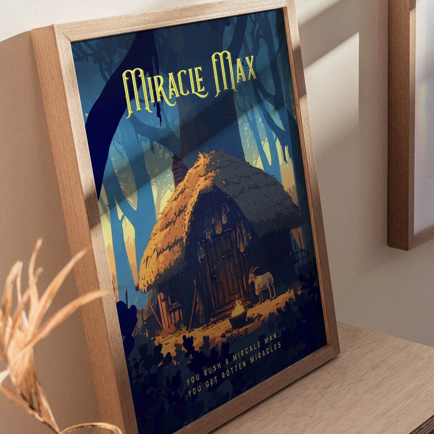 Miracle Max, Princess Bride Collection, Framed Wall Art | Witchy Movie Poster Print Classic Fantasy Home Office Decor Gift Set 80s Nostalgia