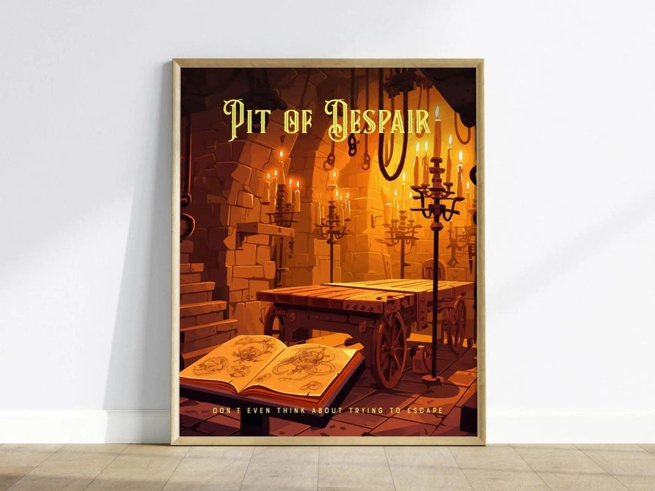 Pit of Despair, Princess Bride Collection, Framed Wall Art | Dungeon Classic Movie Poster Print Fantasy Home Office Decor Gift 80s Nostalgia - Swell Scenes