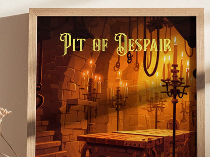 Pit of Despair, Princess Bride Collection, Framed Wall Art | Dungeon Classic Movie Poster Print Fantasy Home Office Decor Gift 80s Nostalgia