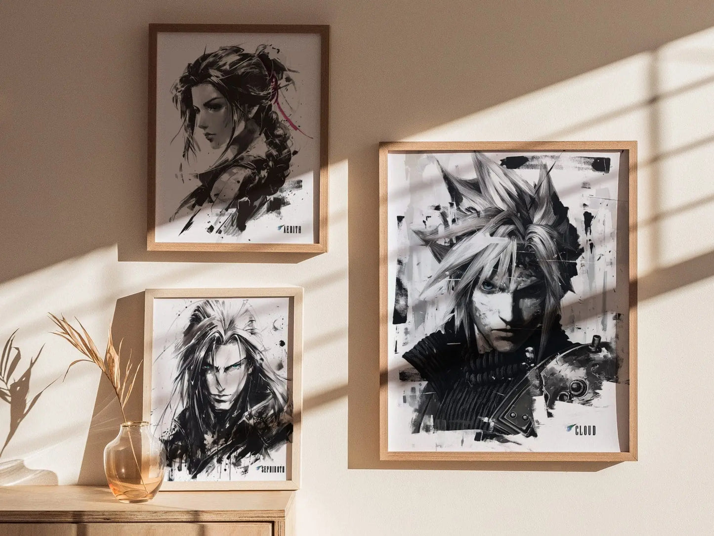 Cloud Final Fantasy VII  Framed Wall Art - Limited Edition Fine Art Print, FF7 Poster, Final Fantasy VII Rebirth, Gamer Gift, Home Decor