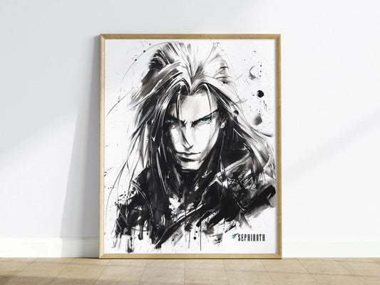 Sephiroth Final Fantasy VII Framed Wall Art - Limited Edition Sephiroth Print, FF7 Poster, Final Fantasy VII Rebirth, Gamer Gift, Home Decor