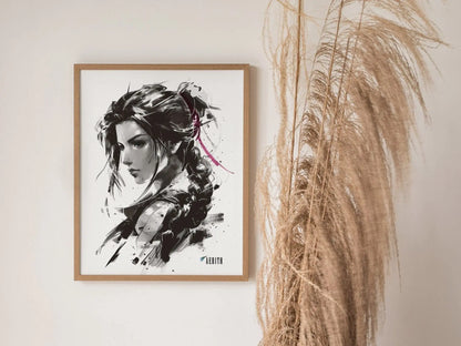 Aerith Final Fantasy VII Framed Wall Art - Limited Edition Aerith Print, FF7 Poster, Final Fantasy VII Rebirth, Gamer Gift, Office Decor