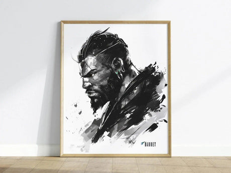 Barret Final Fantasy VII Framed Wall Art - Limited Edition Barret Print, FF7 Poster, Final Fantasy VII Rebirth, Gamer Gift, Remake Rebirth - Swell Scenes