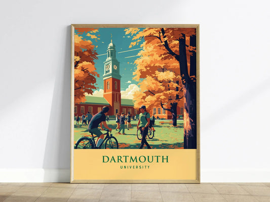 Dartmouth University, Hanover, New Hampshire Framed Travel Print | Baker Tower College Campus Ivy League Alumni Wall Art Office Room Decor