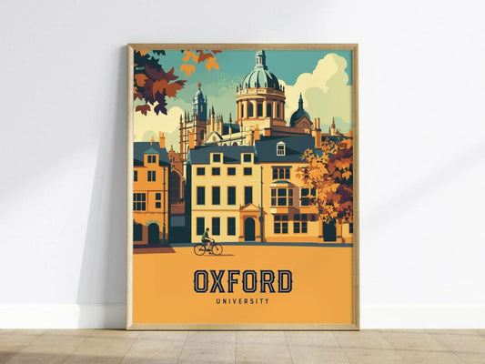 Oxford University, England, UK Framed Travel Print | United Kingdom College Campus Ivy League Alumni Wall Art Office Room Decor Poster Gift