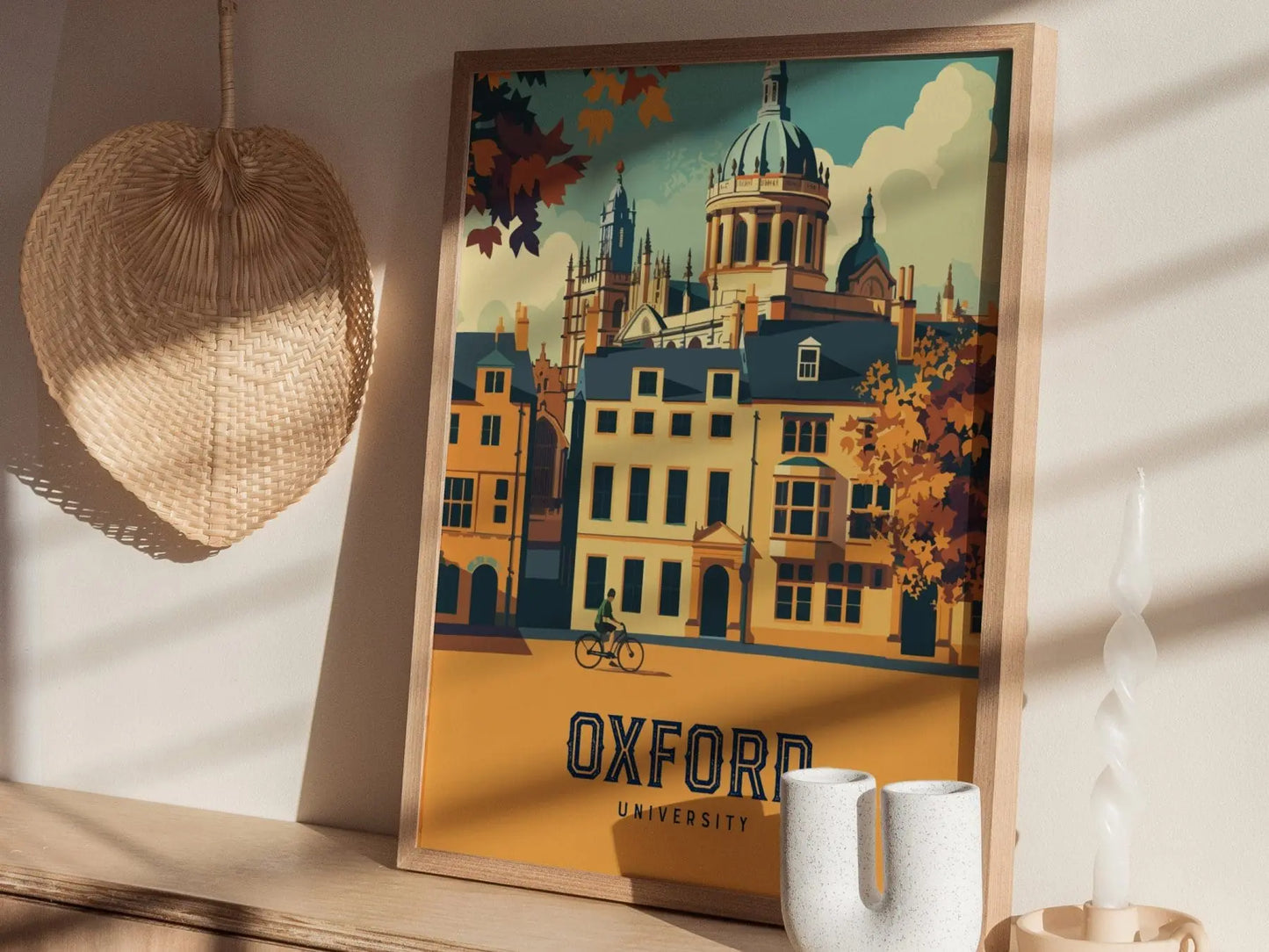 Oxford University, England, UK Framed Travel Print | United Kingdom College Campus Ivy League Alumni Wall Art Office Room Decor Poster Gift