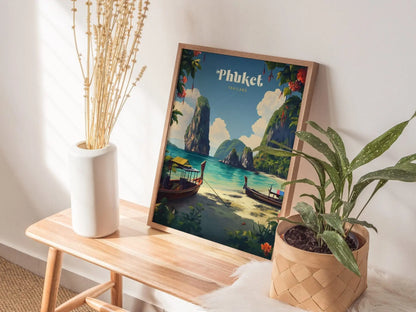 Phuket Thailand Travel Print, Phuket Thailand Island Poster Print, Phuket Wall Art, Thailand Phuket Island, Honeymoon Travel Poster, Airbnb