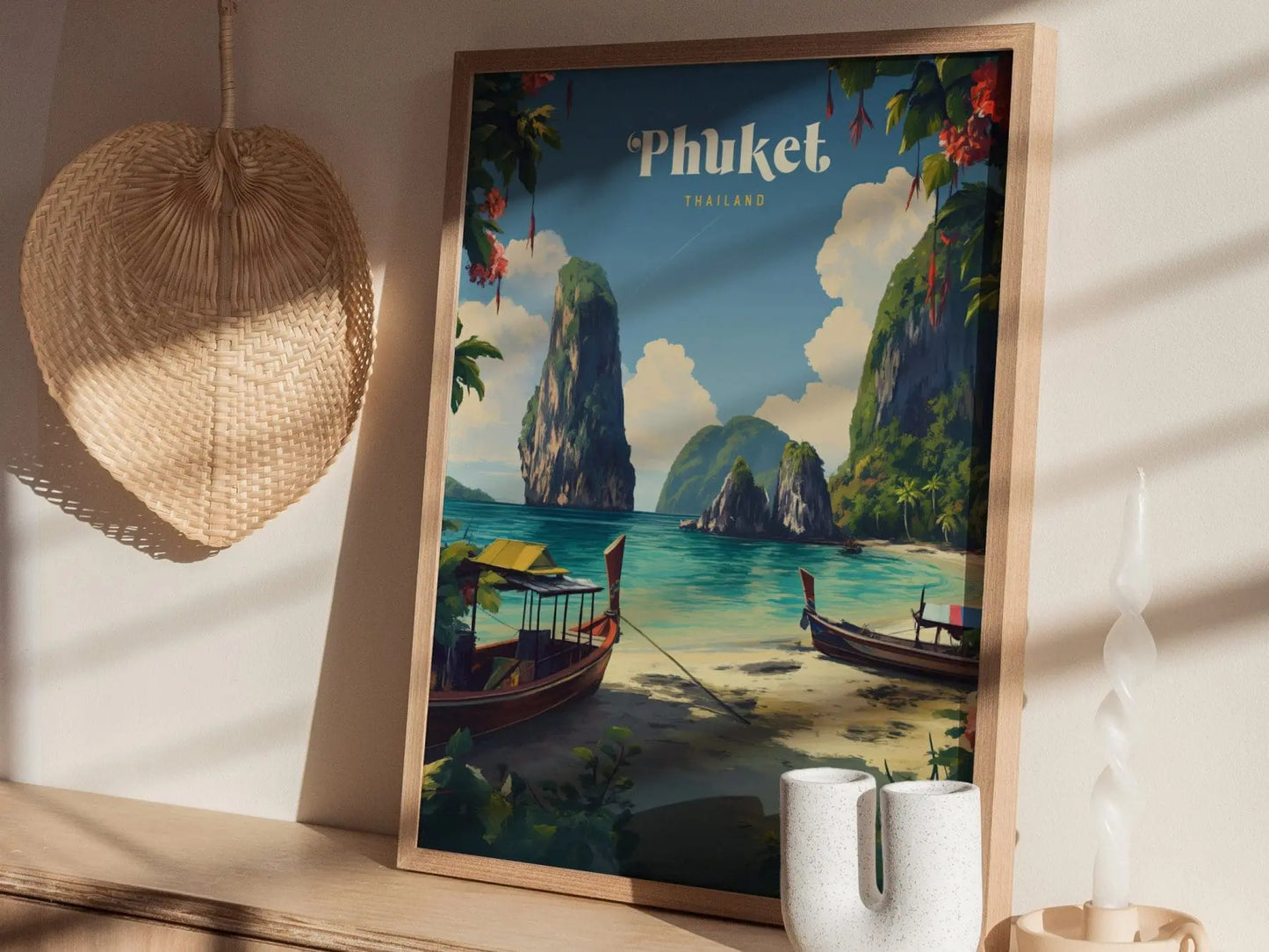 Phuket Thailand Travel Print, Phuket Thailand Island Poster Print, Phuket Wall Art, Thailand Phuket Island, Honeymoon Travel Poster, Airbnb