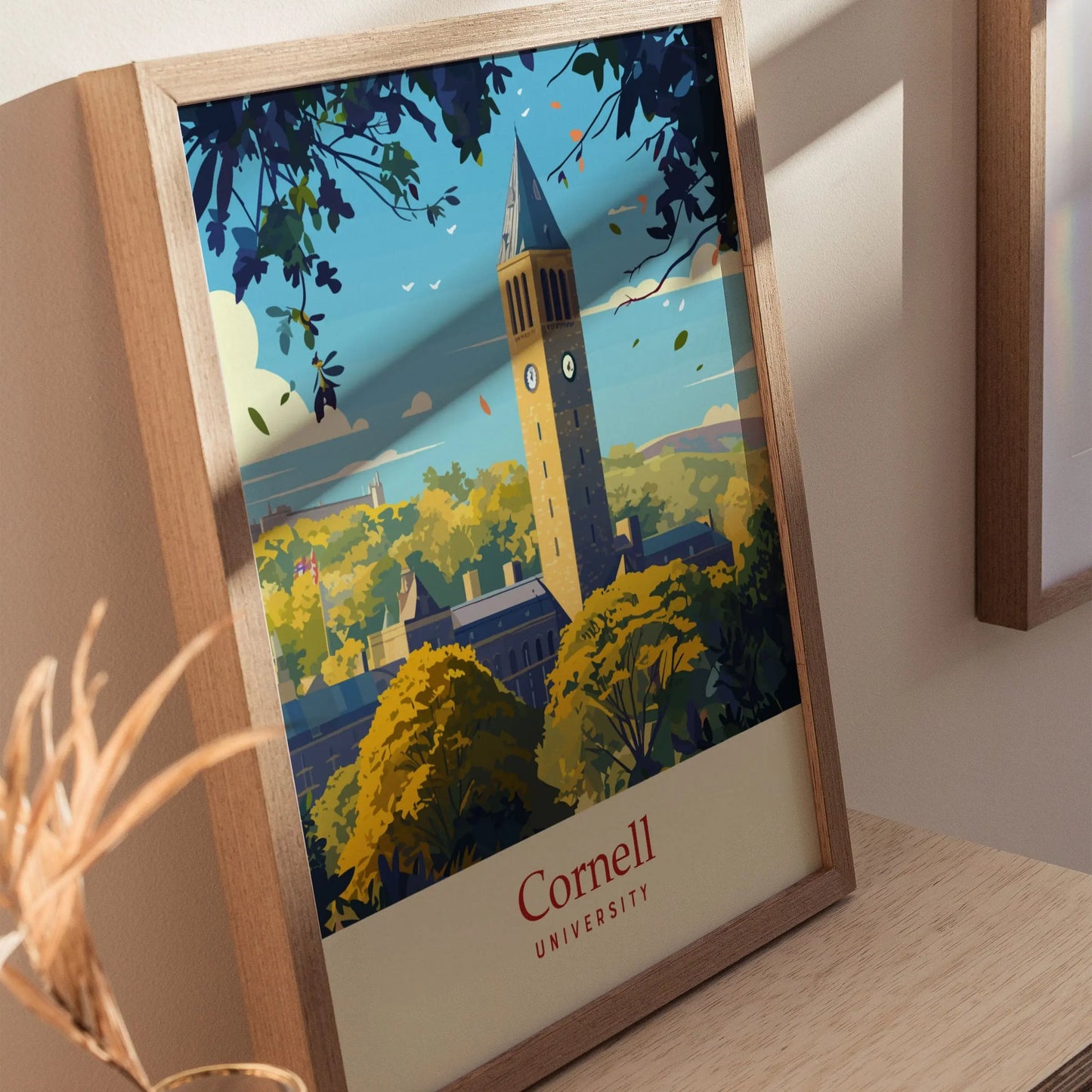 Cornell University, Ithaca, NY, Framed Travel Print | McGraw Tower College Campus Ivy League Alumni Wall Art Office Room Decor Poster Gift