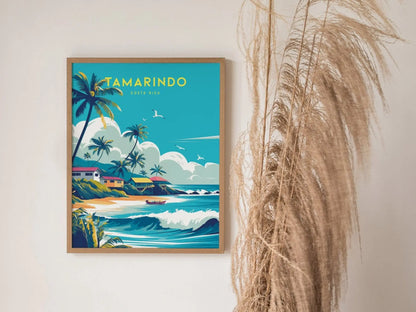 Tamarindo Travel Poster | Costa Rica Surf, Pico Grande - Wall Art Decor Gift for Tamarindo Visitors | Tamarindo Artwork | Costa Rica Decor