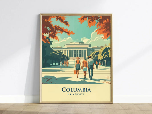 Columbia University, New York City, NY, Framed Travel Print | Low Library College Ivy League Alumni Wall Art Office Room Decor Poster Gift