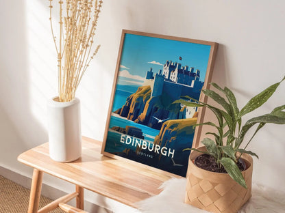 Edinburgh Scotland Travel Print, Edinburgh Poster Print, Edinburgh Castle Wall Art, Scotland Edinburg Wall Decor Traveler Gift - Home Decor