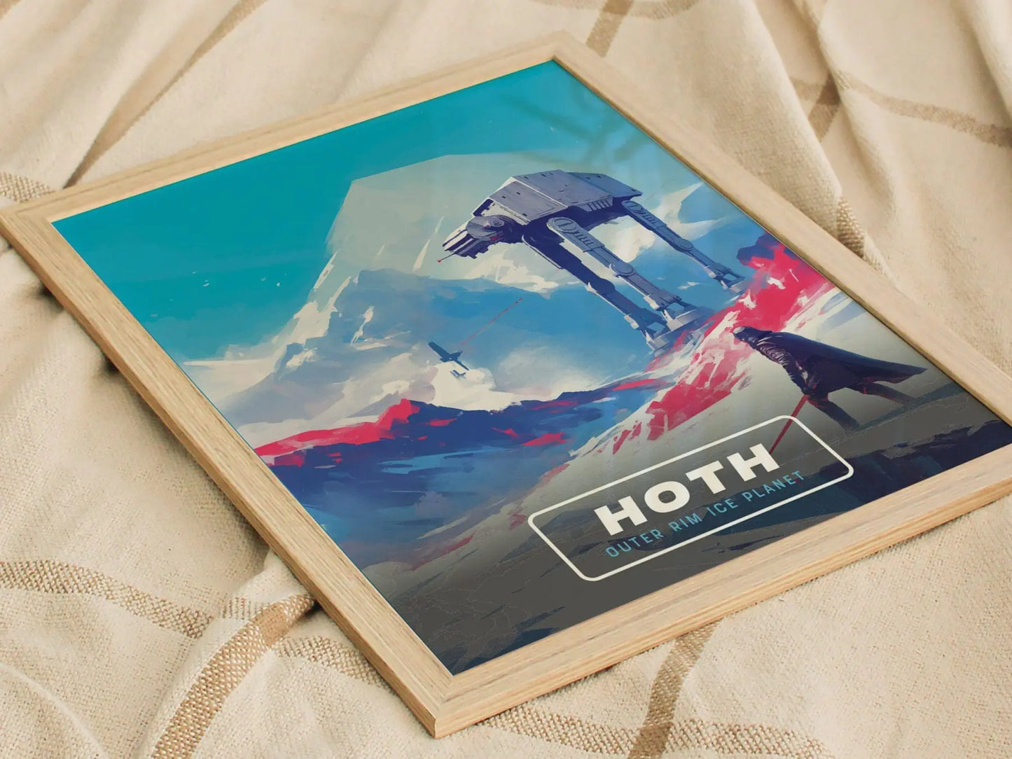 Star Wars Hoth Travel Poster, Retro Travel Art, Tatooine, Endor, Naboo - Hoth&#39;s Frozen Planet, Star Wars - Retro Galactic Travel Poster Art