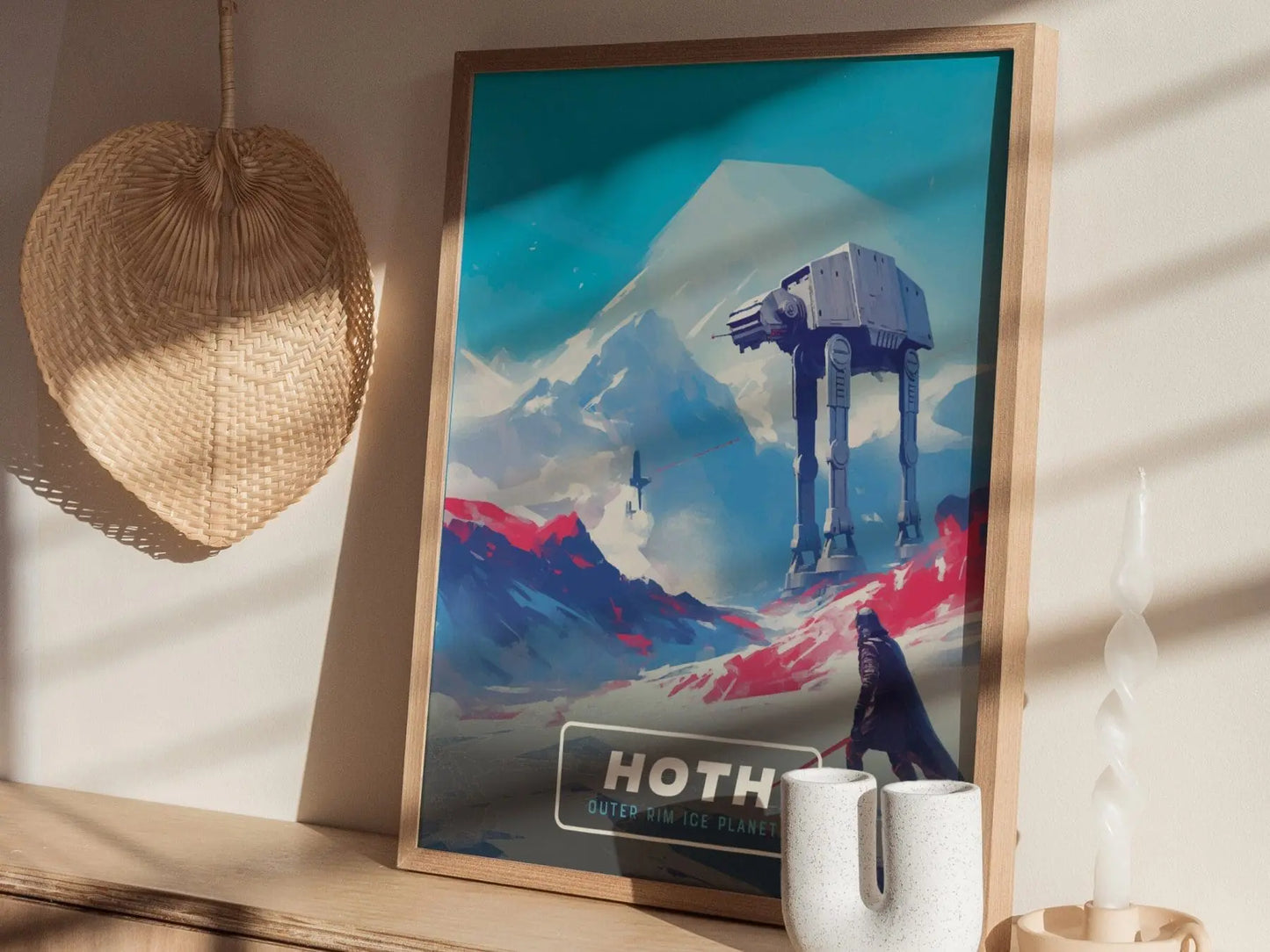 Star Wars Hoth Travel Poster, Retro Travel Art, Tatooine, Endor, Naboo - Hoth&#39;s Frozen Planet, Star Wars - Retro Galactic Travel Poster Art