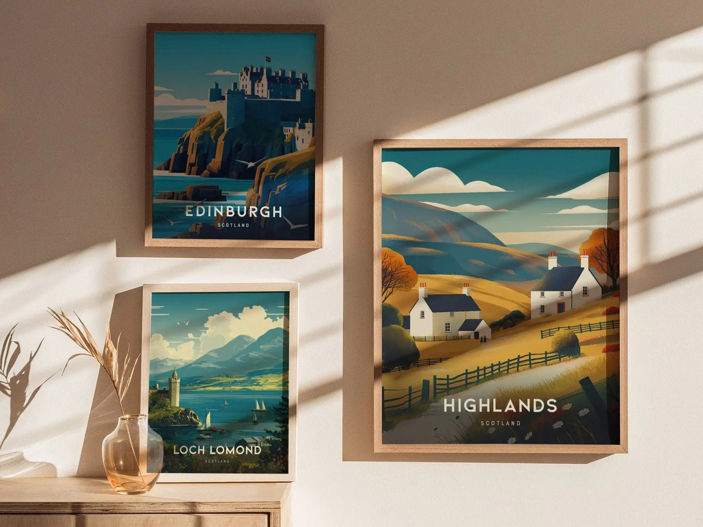 Scotland Highlands Framed Travel Print, Scottish Highlands Poster Print, Highlands Scotland Wall Art, Scotland Edinburgh Wall Home Decor Art