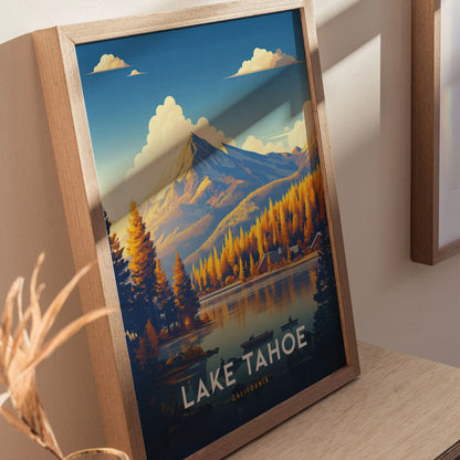 Lake Tahoe National Park Framed Wall Art, Lake Tahoe Poster, Tahoe State Park Wall Art, Tahoe Travel Print, Travel Gift, Airbnb Wall Decor