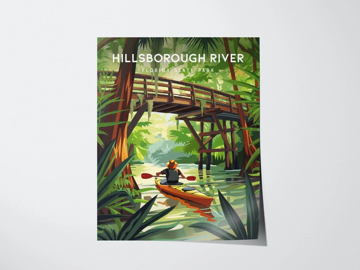 Hillsborough River State Park, Florida Framed Wall Art | Kayaking Tampa Lakeland Travel Design Print Central FL Outdoors Home Decor Set