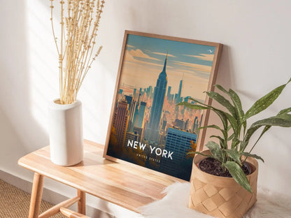 New York Travel Print, New York City Travel Poster, New York Wall Art Travel Poster, Travel Print, Traveler Home Decor, Airbnb Wall Decor