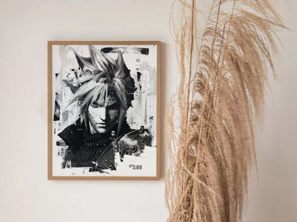 Cloud Final Fantasy VII  Framed Wall Art - Limited Edition Fine Art Print, FF7 Poster, Final Fantasy VII Rebirth, Gamer Gift, Home Decor