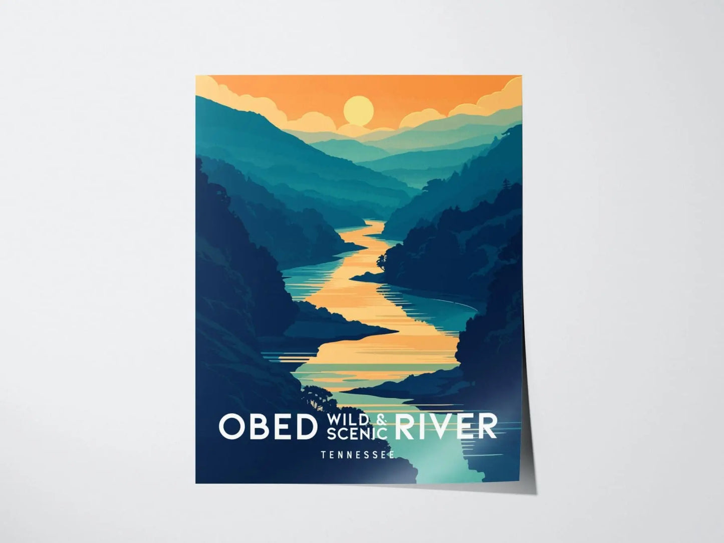 Obed Wild and Scenic River, Tennessee, Framed Wall Art - Cumberland Plateau Poster Rafting Kayaking Adventure Print Outdoors Park Home Decor