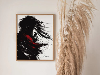 Vincent Final Fantasy VII  Framed Wall Art - Limited Edition Print, FF7 Vincent Valentine Poster, Final Fantasy VII Rebirth, Gamer Decor Art