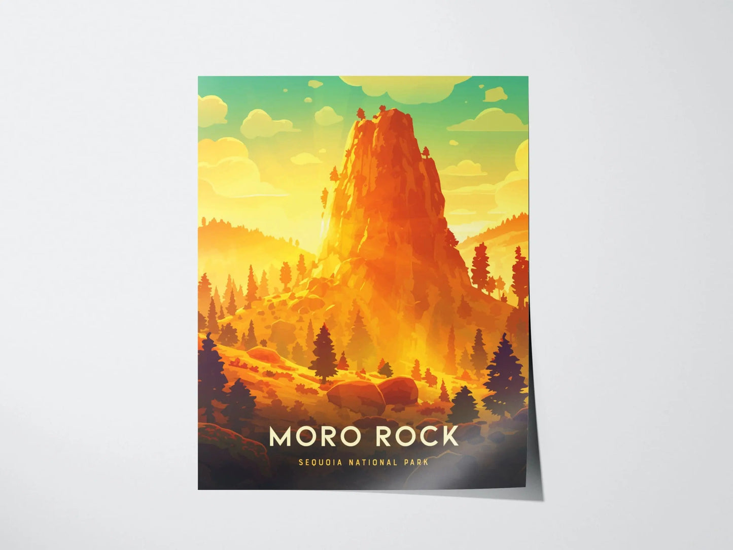 Moro Rock Sequoia National Parks Framed Travel Print, Sequoia Poster Print, National Parks Sequoia Wall Art, Moro Rock Wall Art Decor