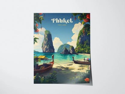 Phuket Thailand Travel Print, Phuket Thailand Island Poster Print, Phuket Wall Art, Thailand Phuket Island, Honeymoon Travel Poster, Airbnb