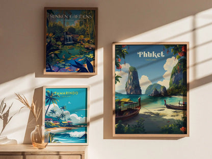 Phuket Thailand Travel Print, Phuket Thailand Island Poster Print, Phuket Wall Art, Thailand Phuket Island, Honeymoon Travel Poster, Airbnb