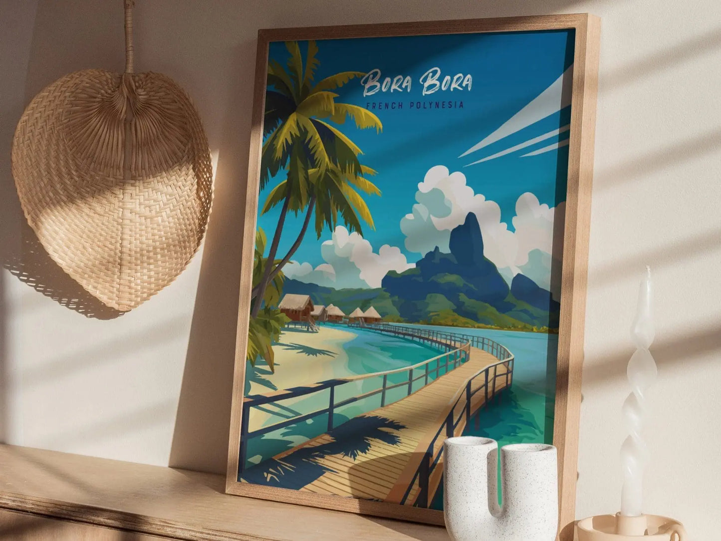 Bora Bora Island Travel Poster Wall Art, Bora Bora French Polynesia Poster, Bora Bora Wall Art, Bora Bora Travel Print, Travel Gift, Decor