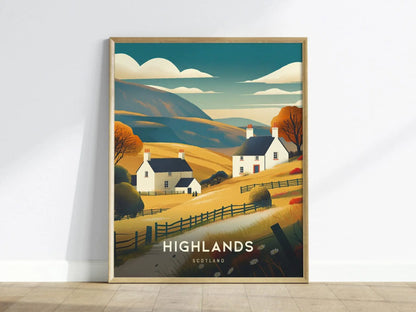 Scotland Highlands Framed Travel Print, Scottish Highlands Poster Print, Highlands Scotland Wall Art, Scotland Edinburgh Wall Home Decor Art