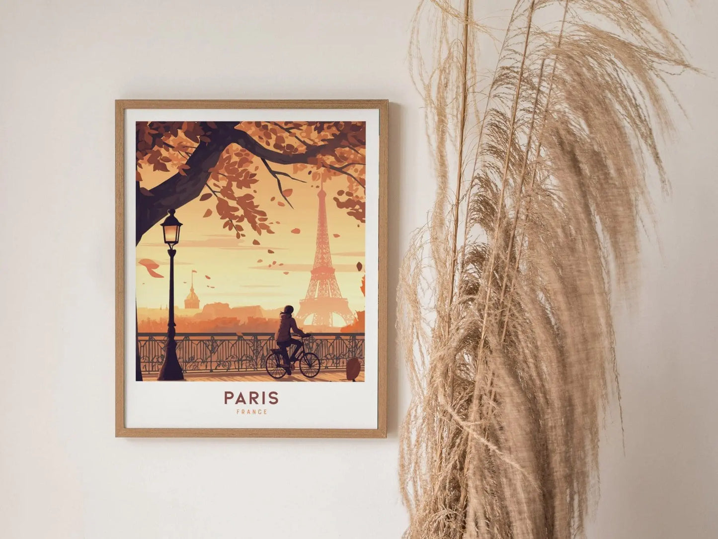 Paris Travel Print Framed Wall Art, Eiffel Tower Paris France Travel Poster, Europe Travel Poster, Traveler Home Decor, France Traveler Gift