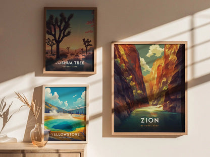 Zion Utah Framed Travel Print Wall Art, Zion National Park Travel Poster, National Parks Traveler Gift, Utah Travel, National Park Decor