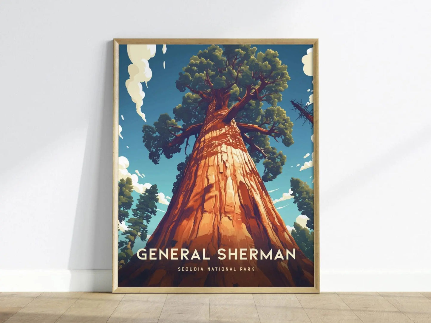 General Sherman Tree, Sequoia National Park Framed Travel Print, Sequoia National Park Travel Poster, National Parks Traveler Gift Souvenir