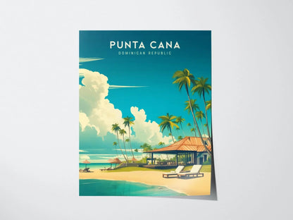 Punta Cana Framed Travel Poster, Punta Cana Dominican Republic Print, Dominican Republic Custom Travel Print, Punta Cana Airbnb Decor Art