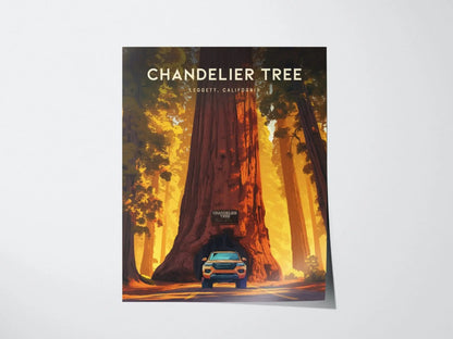 Chandelier Tree in Drive-Thru Tree Park Framed Travel Print, Chandelier Tree Park Travel Poster, Chandelier Tree Traveler Gift Souvenir Art