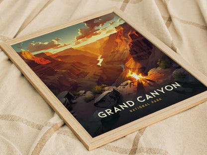 Grand Canyon National Park Framed Travel Poster, Grand Canyon Travel Poster Print, National Parks Art, Wall Art Gallery, Canyon Wall Art