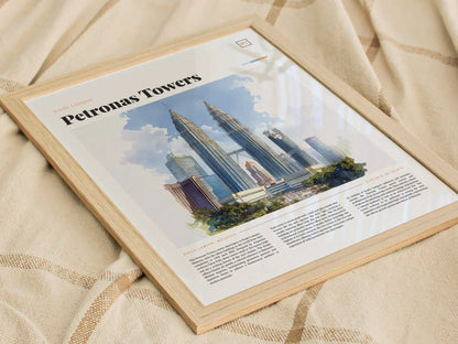 Kuala Lumpur Skyline Framed Poster, Petronas Towers Malaysia Poster, Kuala Lumpur Art, Kuala Lumpur Print, Malaysia Petronas Towers Decor