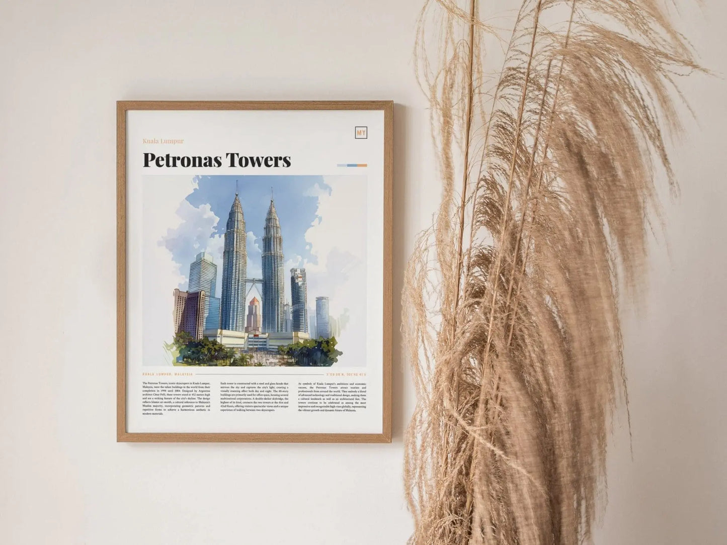 Kuala Lumpur Skyline Framed Poster, Petronas Towers Malaysia Poster, Kuala Lumpur Art, Kuala Lumpur Print, Malaysia Petronas Towers Decor