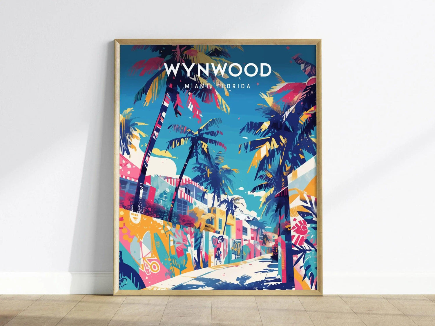 Wynwood Art District, Miami, Florida Framed Wall Art - Wynwood Walls Mural Minimal Beach House Poster Design Travel Print Home Decor Artwork - Swell Scenes