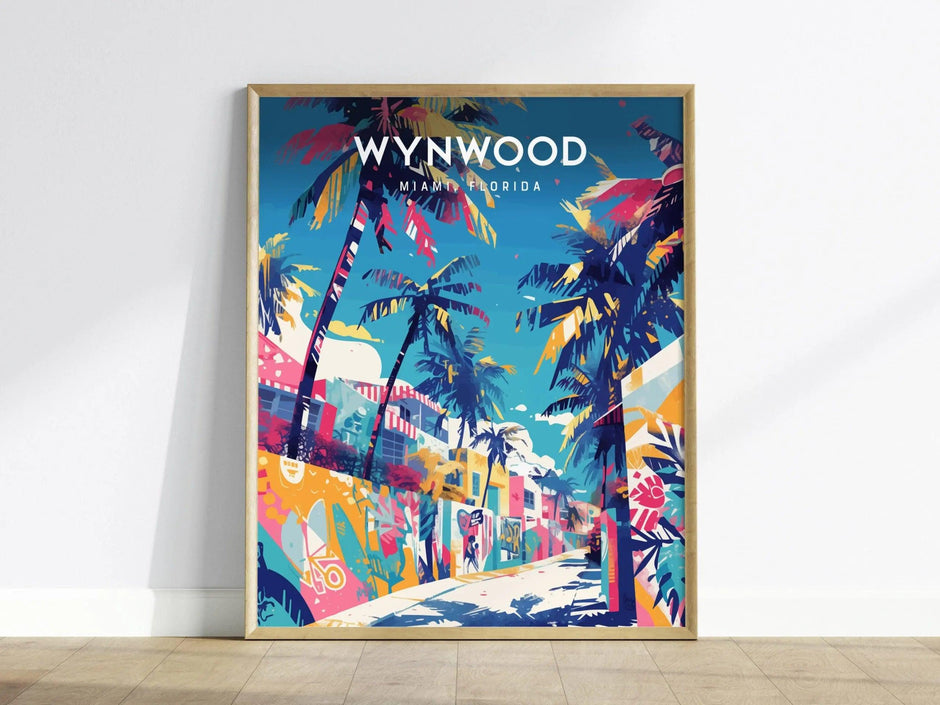 Wynwood Art District, Miami, Florida Framed Wall Art - Wynwood Walls Mural Minimal Beach House Poster Design Travel Print Home Decor Artwork - Swell Scenes