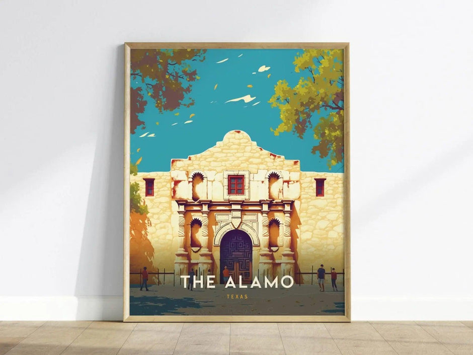 The Alamo Texas Framed Print, San Antonio Texas Poster, The Alamo TX Print, San Antonio Texas Art, Alamo Artwork, San Antonio Airbnb Decor - Swell Scenes