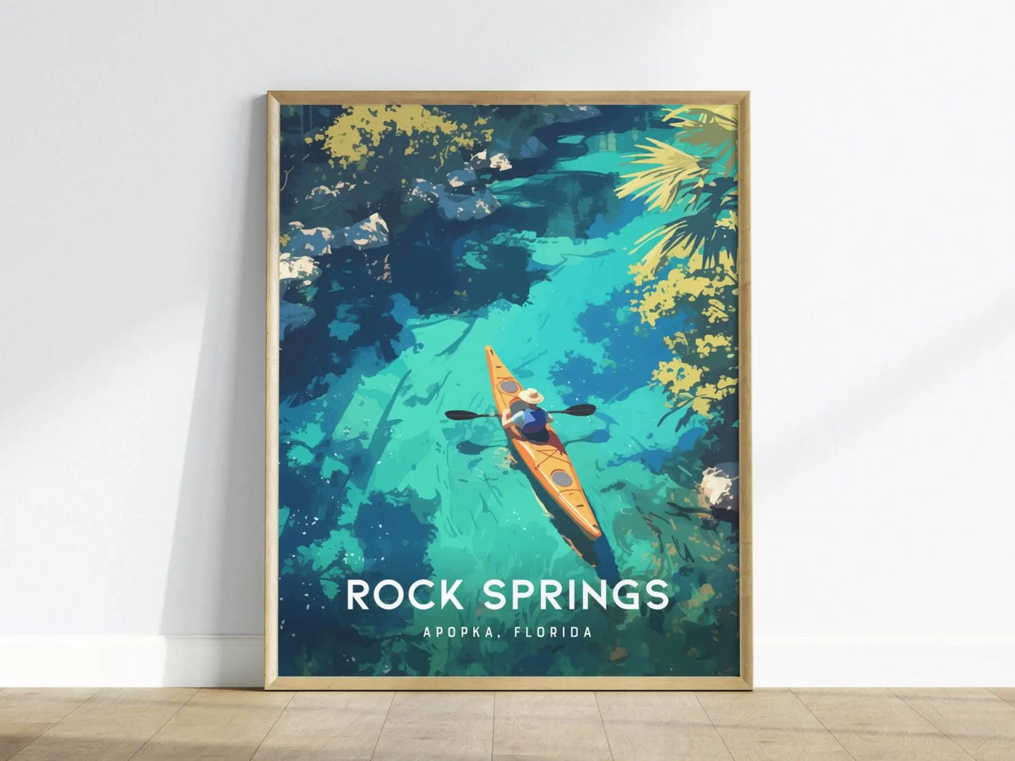 Kelly Park Rock Springs Run, Apopka, Florida - Orlando Wall Art Wekiwa River Poster Central FL Travel Print Home Decor Nature Kayaker Gift