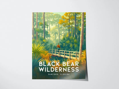 Black Bear Wilderness Area, Sanford, Florida - Orlando Wall Art Poster St Johns River FL Travel Print Home Decor Nature Hiking Hiker Gift