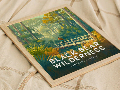 Black Bear Wilderness Area, Sanford, Florida - Orlando Wall Art Poster St Johns River FL Travel Print Home Decor Nature Hiking Hiker Gift