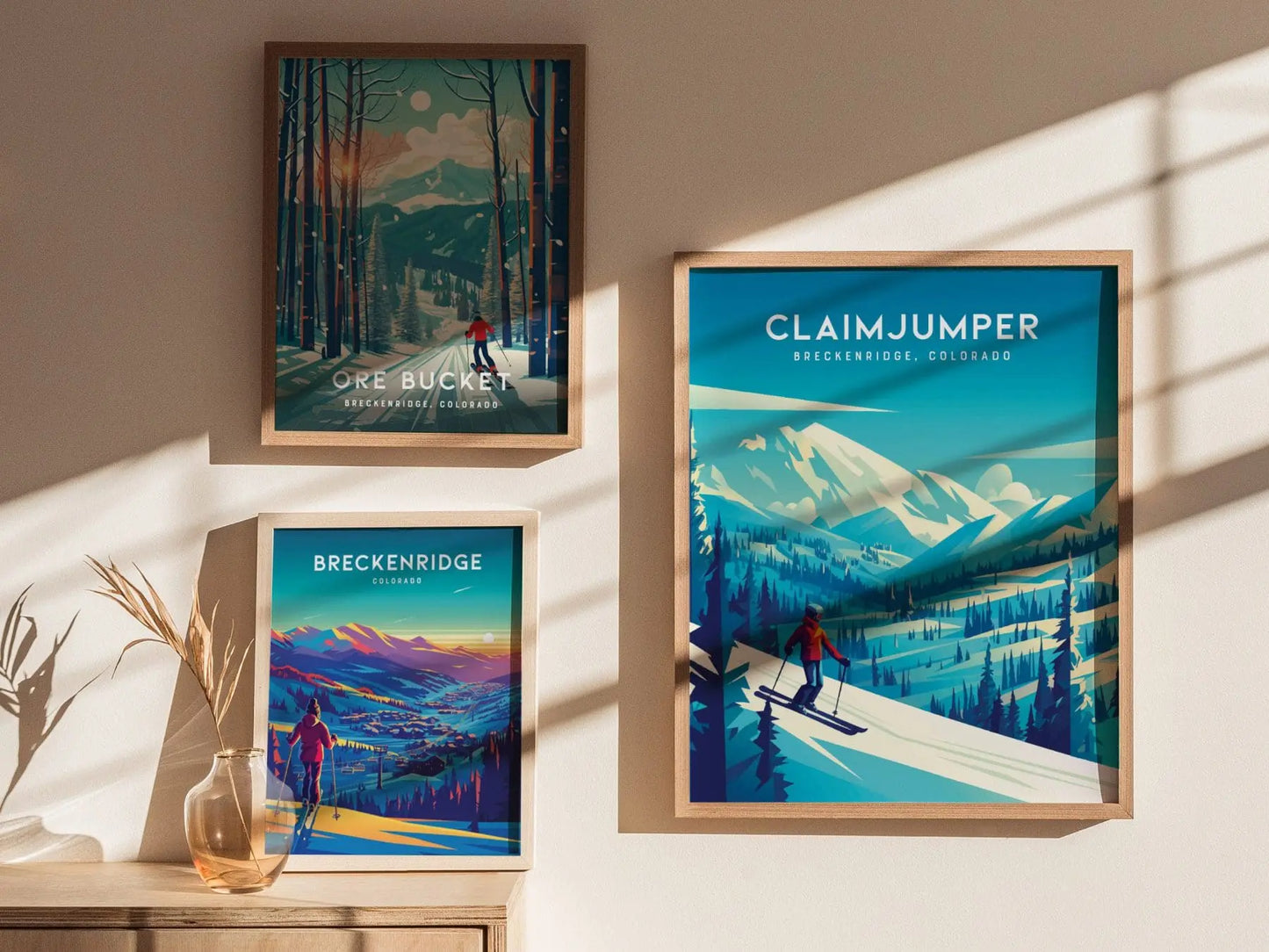 Breckenridge Ski Resort Poster, Claimjumper Run Wall Art, Framed/Unframed Breckenridge Print, Colorado Ski Airbnb Decor, Winter Sports Gift