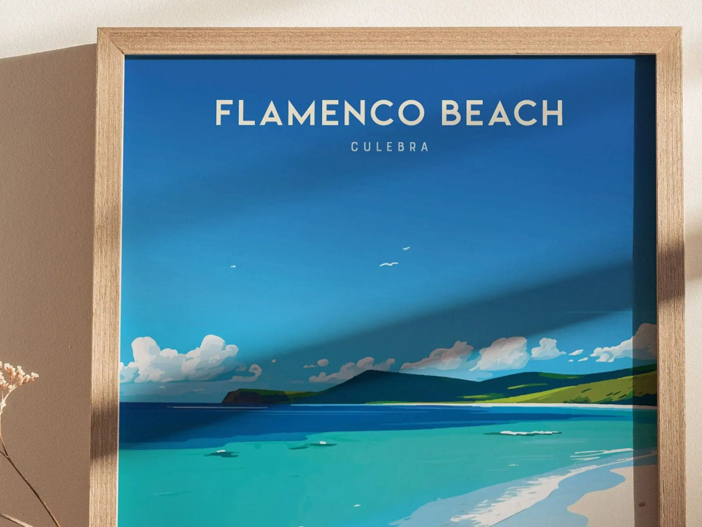 Flamenco Beach Poster, Culebra Puerto Rico Wall Art, Framed/Unframed Tropical Beach Print, Caribbean Seaside Artwork, Flamenco Beach Decor