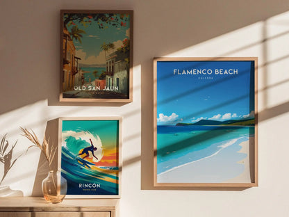 Flamenco Beach Poster, Culebra Puerto Rico Wall Art, Framed/Unframed Tropical Beach Print, Caribbean Seaside Artwork, Flamenco Beach Decor