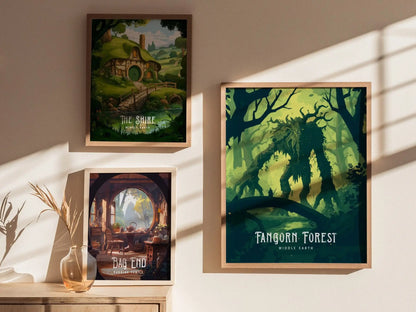 Fangorn Forest Middle Earth Framed Wall Art | Lord Of The Rings Poster | Treebeard Ent Artwork Print | Tolkien Set Fantasy LOTR Home Decor